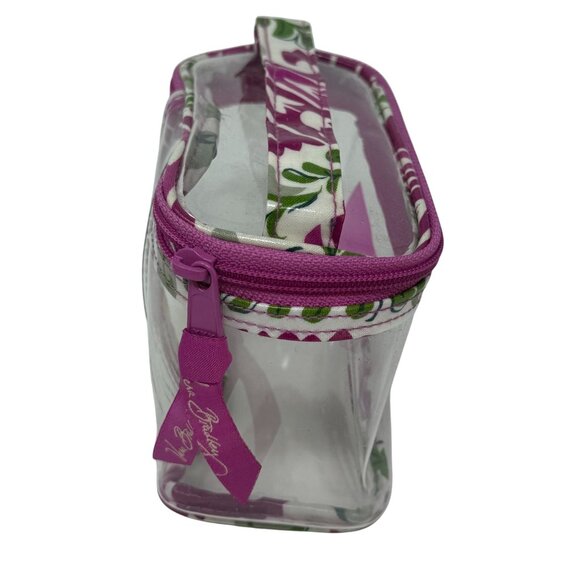 Vera Bradley Clear Cosmetic Bag Pink Floral Trim - Picture 5 of 7